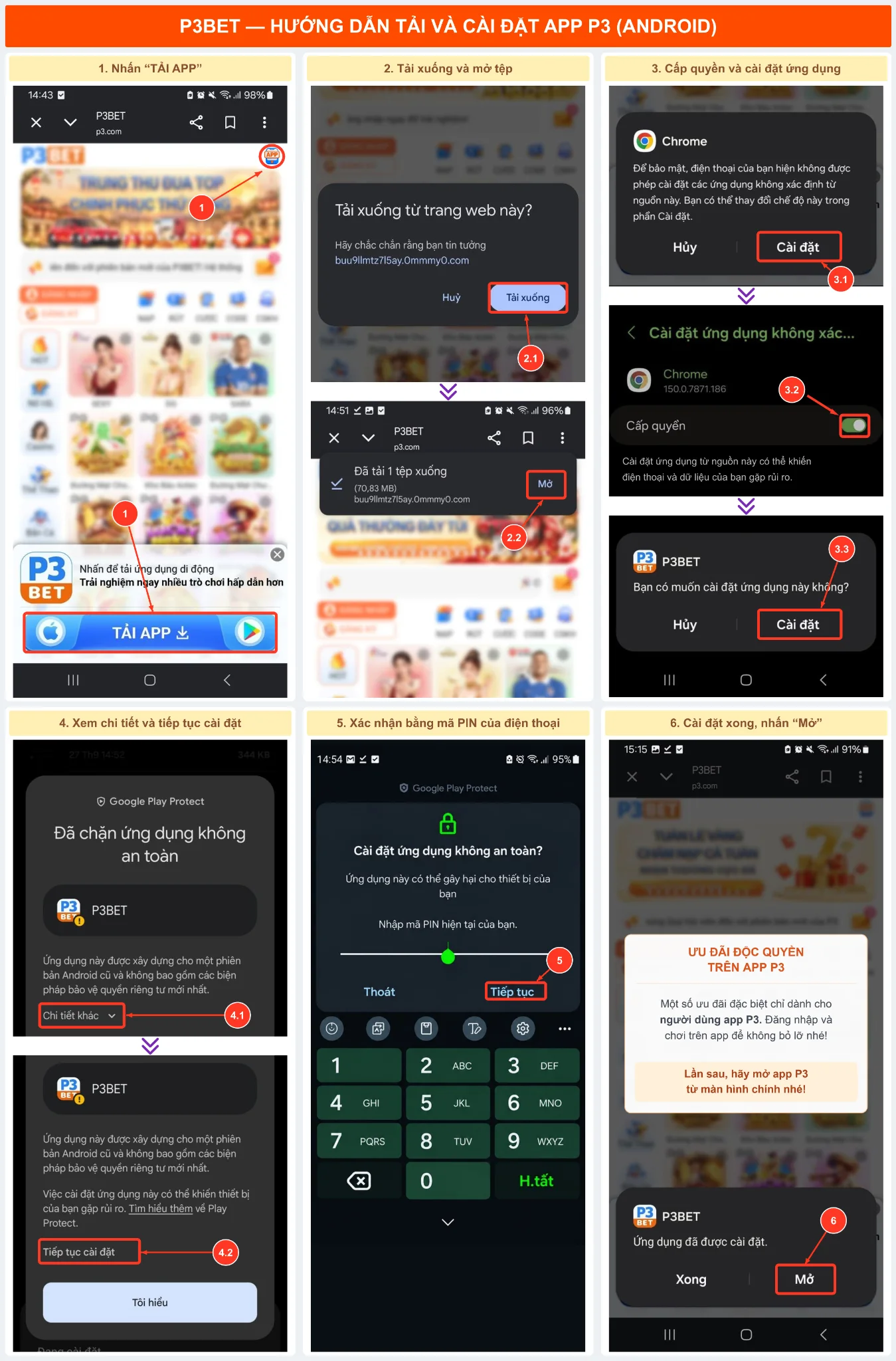 Hướng dẫn cài ứng dụng P3 trên Android
