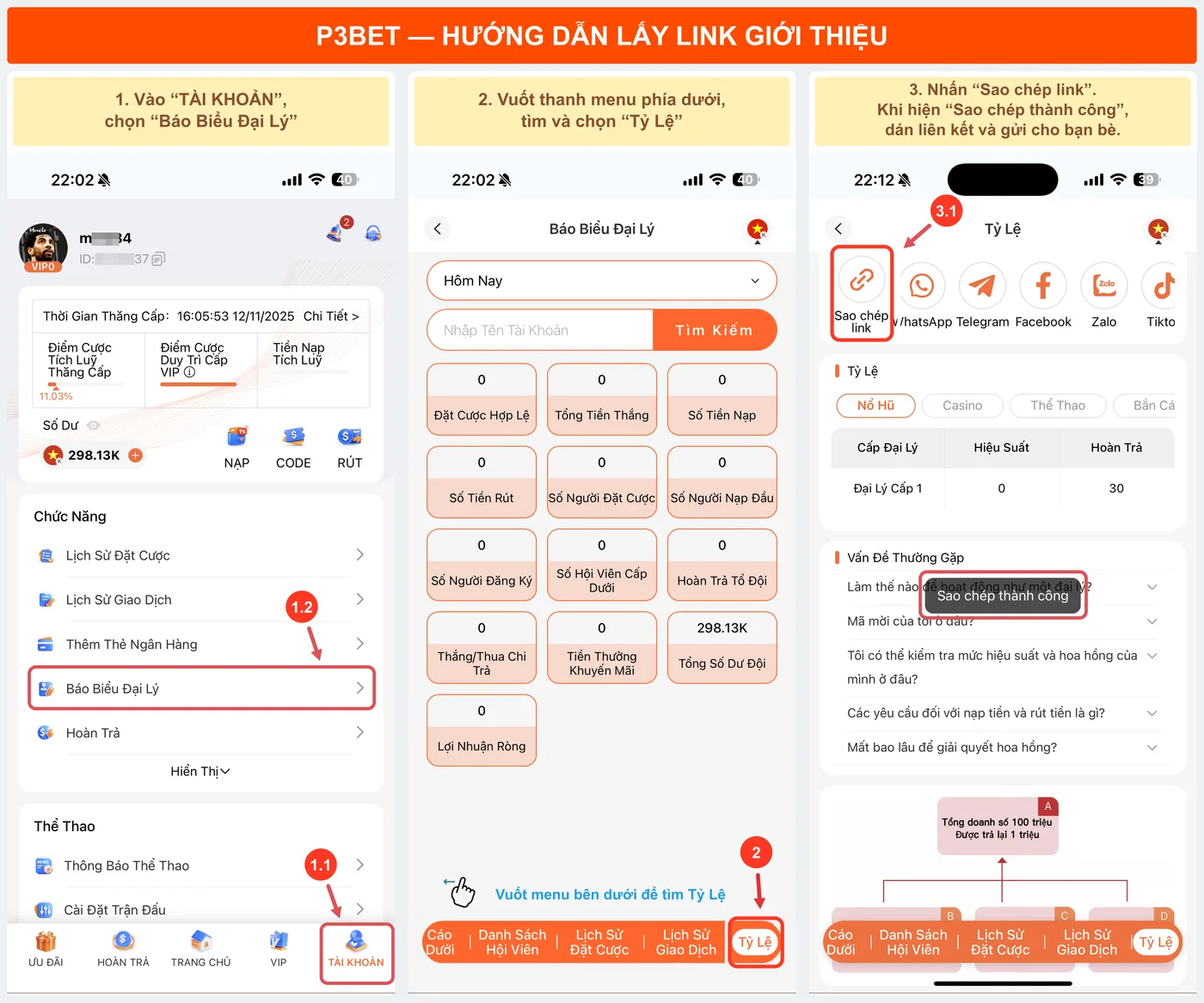 Hướng dẫn lấy link giới thiệu P3