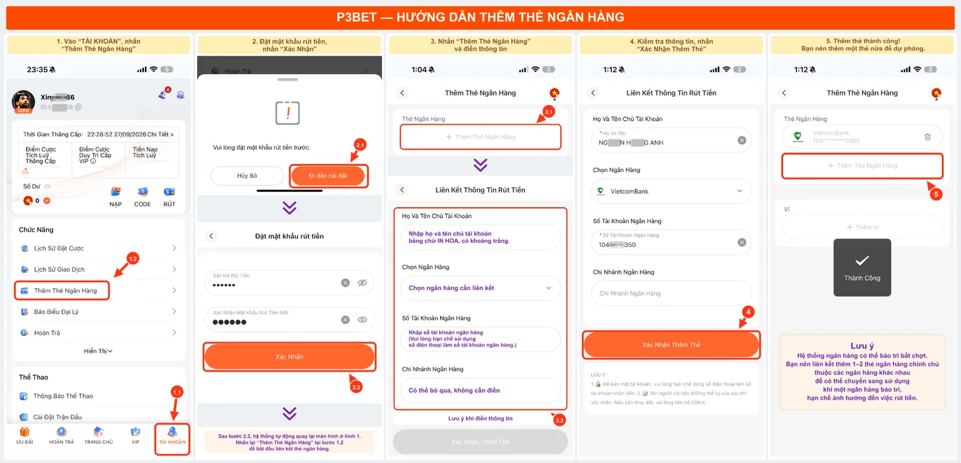 Hướng dẫn thêm thẻ ngân hàng P3