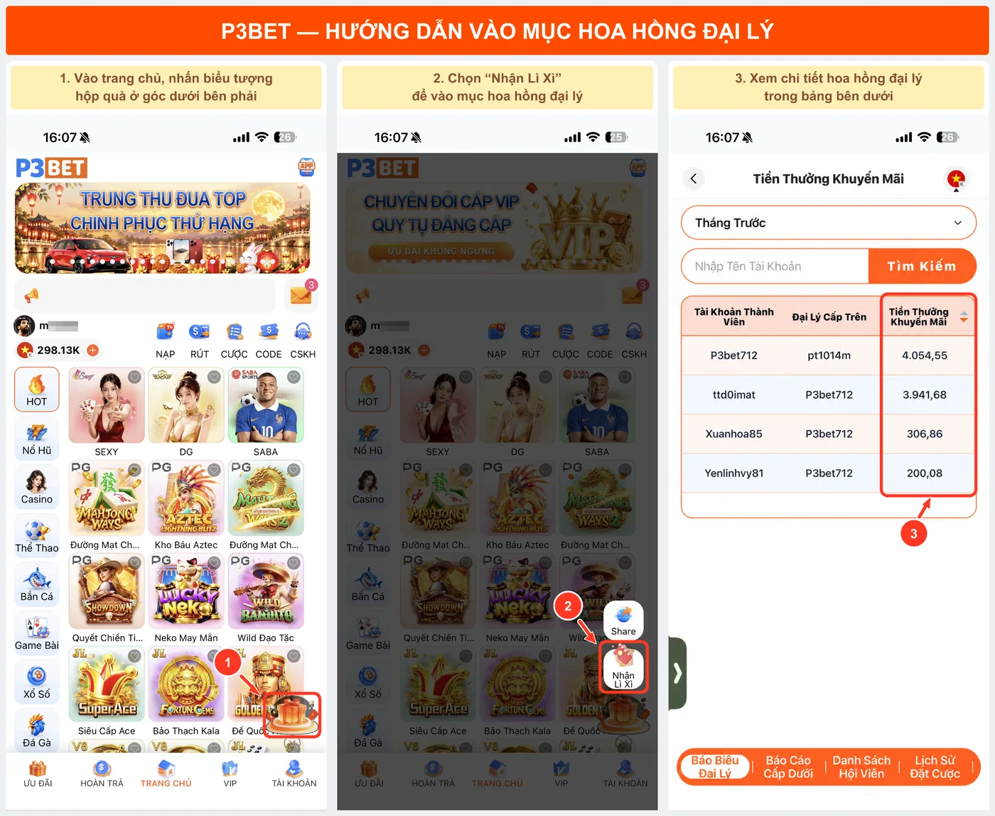 Hướng dẫn xem hoa hồng đại lý P3